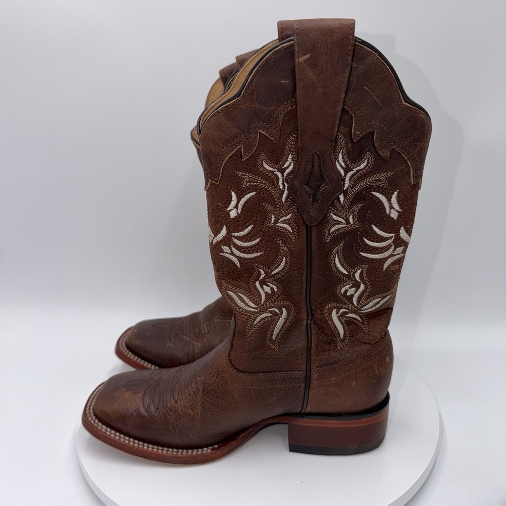 Los Altos Genuine Leather Cowgirl Embroidered Boots Women's Size 6